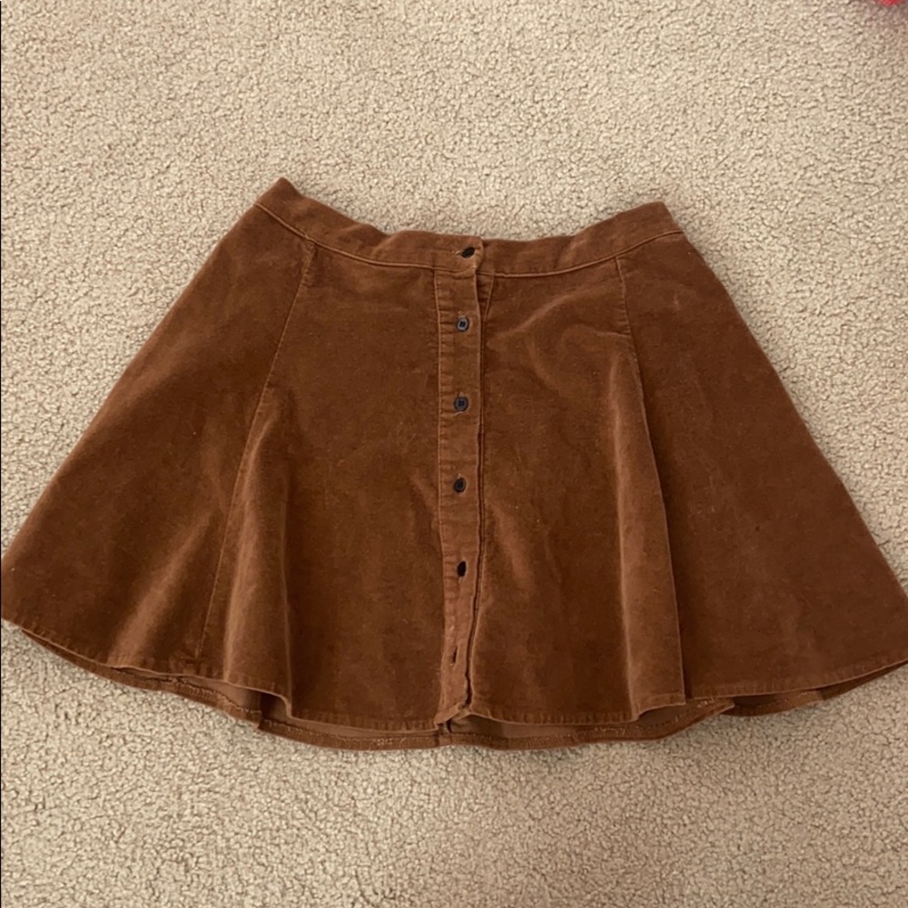 brown suede skirt